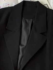 Franclia 女士短款休闲西装外套、通勤服装、女士服饰、女士上衣 - 黑色 - 查看 6
