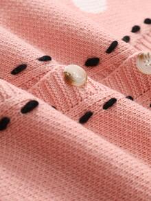 Claim Dot Cardigans masculinos - Rosa - Ver 7