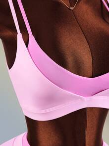 Amplova Women Sports Sets Elegant Cute Sexy Backless Sport Bra And Skirt Workout Ballet Going Out Pink Tracksuit For Everyday Wear 2 In 1 Design - Pink - View 11