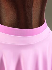 Amplova Women Sports Sets Elegant Cute Sexy Backless Sport Bra And Skirt Workout Ballet Going Out Pink Tracksuit For Everyday Wear 2 In 1 Design - Pink - View 8