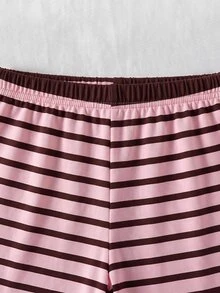 SHEIN 女童休閒簡約舒適可愛套裝，採用紋理面料 - 彩色 - 查看 5