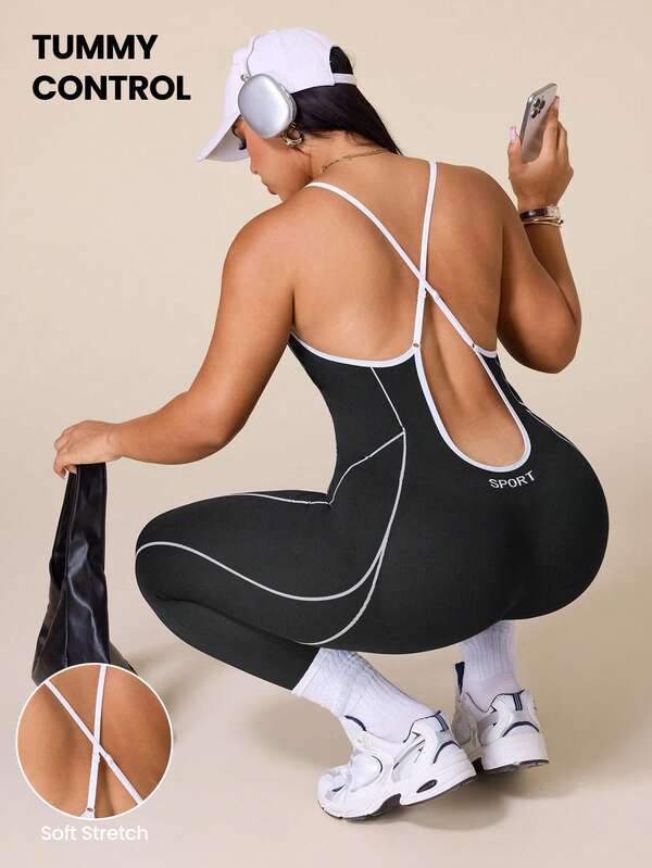 SHEIN Rhythm Era 大尺碼無縫美臀提臀運動連身褲 女款