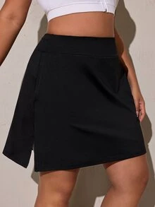 SHEIN Rhythm Era Women's Plus Size Summer Sports Skort - Black - View 7