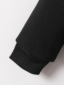 Young Girl' Fleece Sweatshirt - Black Autumn Fall - Black - View 3