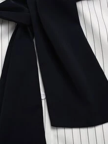 SHEIN Teen Girl Striped Sailor Collar Long Sleeve Shirt And Pants Casual Daily Outfit - Multicolor - View 5