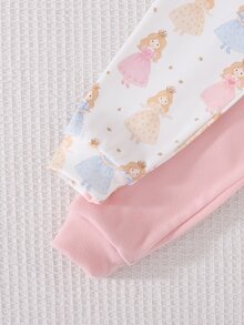 Cozy Pixies 女嬰貼身睡衣套裝 波點彩虹愛心情人節圖案 圓領長袖套頭上衣 鬆緊腰長褲 波點圖案 緊身版型 - 彩色 - 查看 6