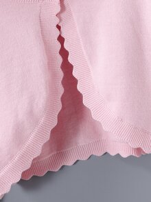 SHEIN Elladie kids Young Girl Fashion Sweet Button Long Sleeve Knit Cardigan Autumn Fall - Pink - View 3