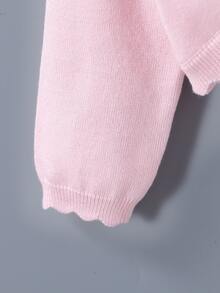 SHEIN Elladie kids Young Girl Fashion Sweet Button Long Sleeve Knit Cardigan Autumn Fall - Pink - View 4