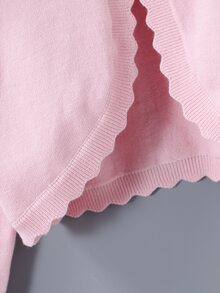 SHEIN Elladie kids 女童時尚甜美公主風鈕扣長袖針織開襟衫 秋季 母女套裝 粉色 - 粉色 - 查看 8