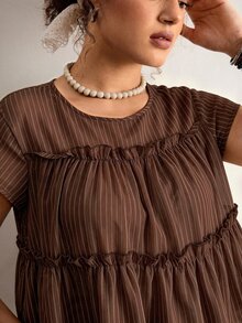 Freevana Plus Size Women's Sleeveless Layered Patchwork Blouse - Multicolor - View 7
