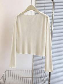 Franclia Casual Commute Minimalist Style Spring/Summer Women's Thin Jacket - Apricot - View 3