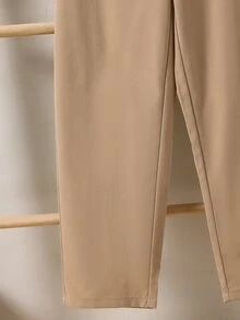 SHEIN 大童復古印花方領襯衫 金色黑色長褲 附鈕扣 適合假期返校婚禮秋季穿搭 - 卡其色 - 查看 8