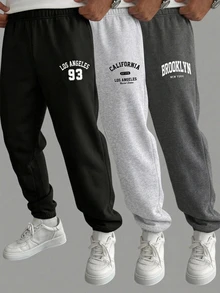 SHEIN 3 Random Pcs Kids Tween Boys Casual Sweatpants,Spring/Summer, AutumnOutfit, WinterOutfit, Back To School - Multicolor - View 1