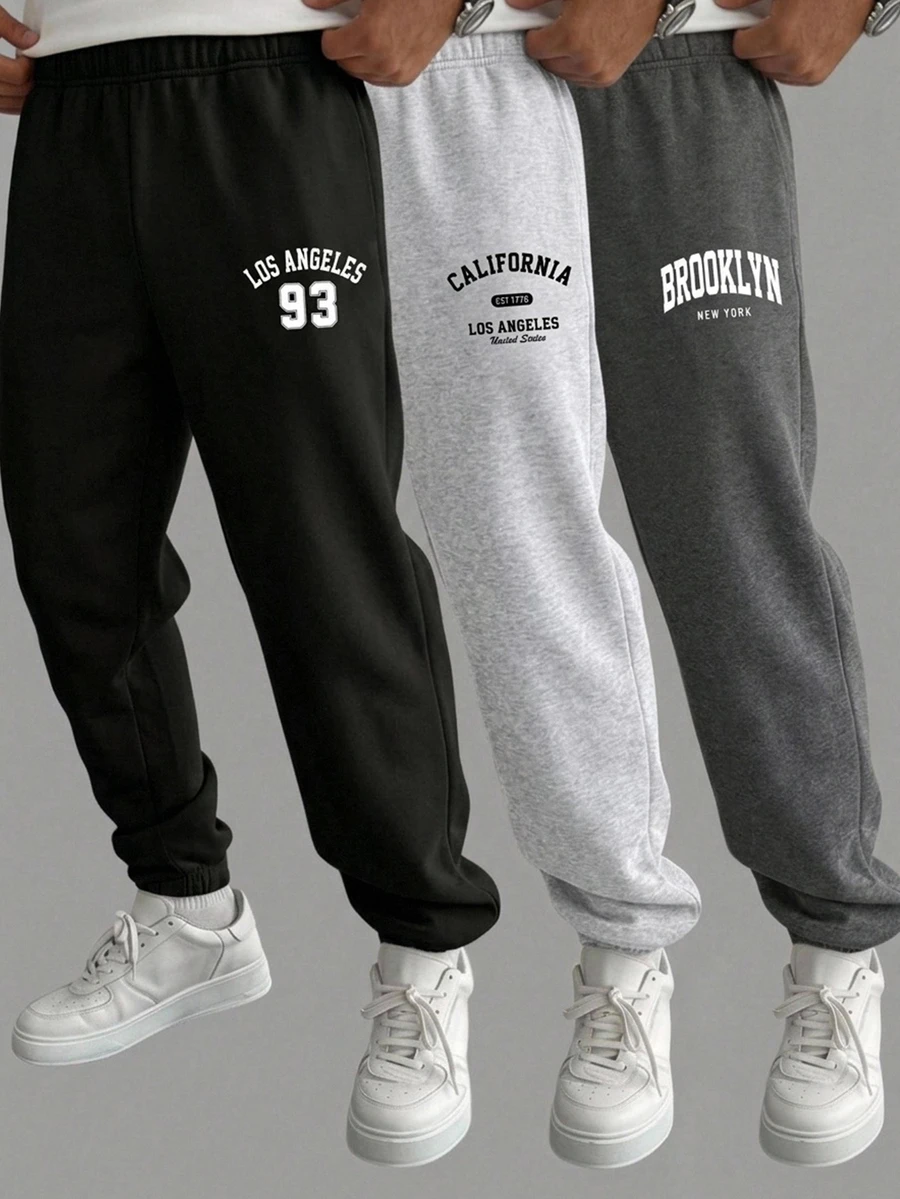 SHEIN 3 Random Pcs Kids Tween Boys Casual Sweatpants,Spring/Summer, AutumnOutfit, WinterOutfit, Back To School - Multicolor - View 1