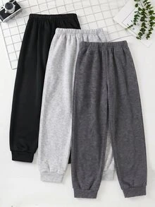 SHEIN 3 Random Pcs Kids Tween Boys Casual Sweatpants,Spring/Summer, AutumnOutfit, WinterOutfit, Back To School - Multicolor - View 4