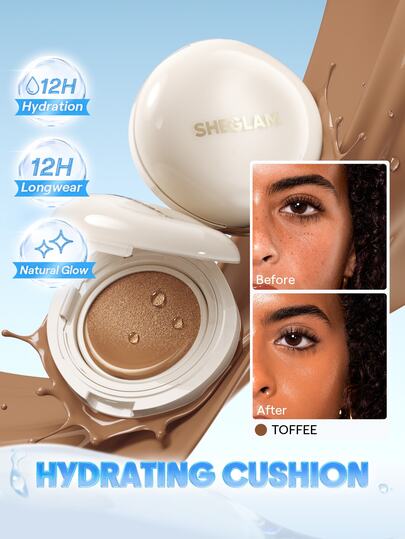 SHEGLAM Lumi Lock & Go Cushion Foundation-Toffee Brand Beauty Cosmetic Makeup For Women And Girls