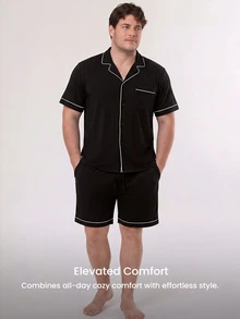 LUVLETTE Plus Size Men Loungewear Sets - Black - View 8