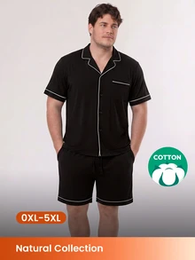 LUVLETTE Plus Size Men Loungewear Sets - Black - View 1