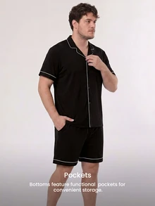 LUVLETTE Plus Size Men Loungewear Sets - Black - View 4
