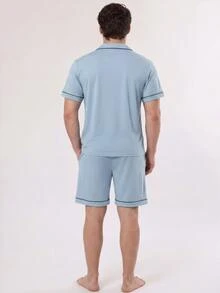LUVLETTE Plus Size Men Loungewear Sets - Blue - View 3