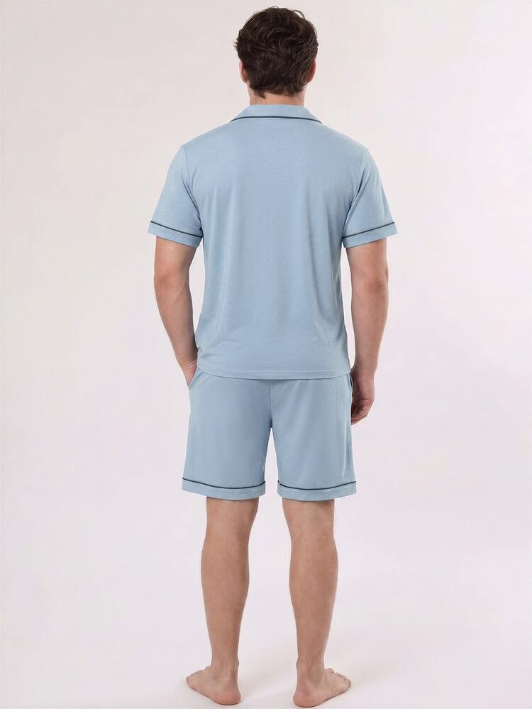 LUVLETTE Plus Size Men Loungewear Sets - Blue - View 3