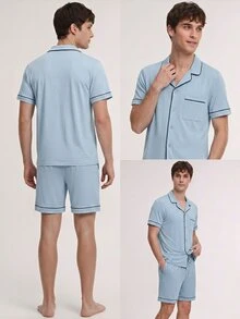 LUVLETTE Men Loungewear Sets - Blue - View 2