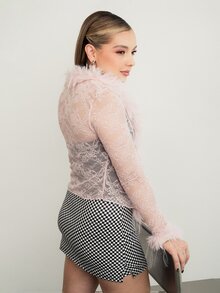 Ximena Robles Ximena Robles 女款格紋休閒百搭約會旅行夏季裙褲 - 黑與白 - 查看 4