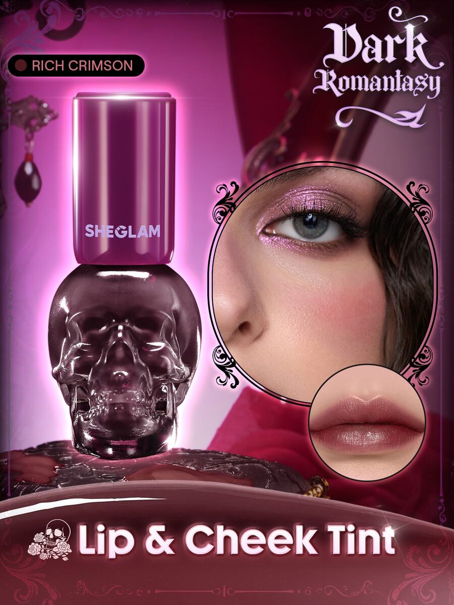 SHEGLAM Dark Romantasy Lip & Cheek Tint-Rich Crimson Brand Beauty Cosmetic Makeup For Women And Girls - Rich Crimson - View 1