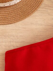 SHEIN LMoss Kids 1 Random Piece Young Girl Summer T-Shirt - Red - View 6