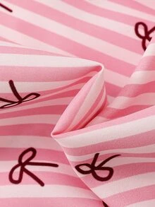 SHEIN Setelan Musim Panas Anak Perempuan Warna Pink Muda, 1 Set Pakaian Anak Perempuan - Merah - View 9