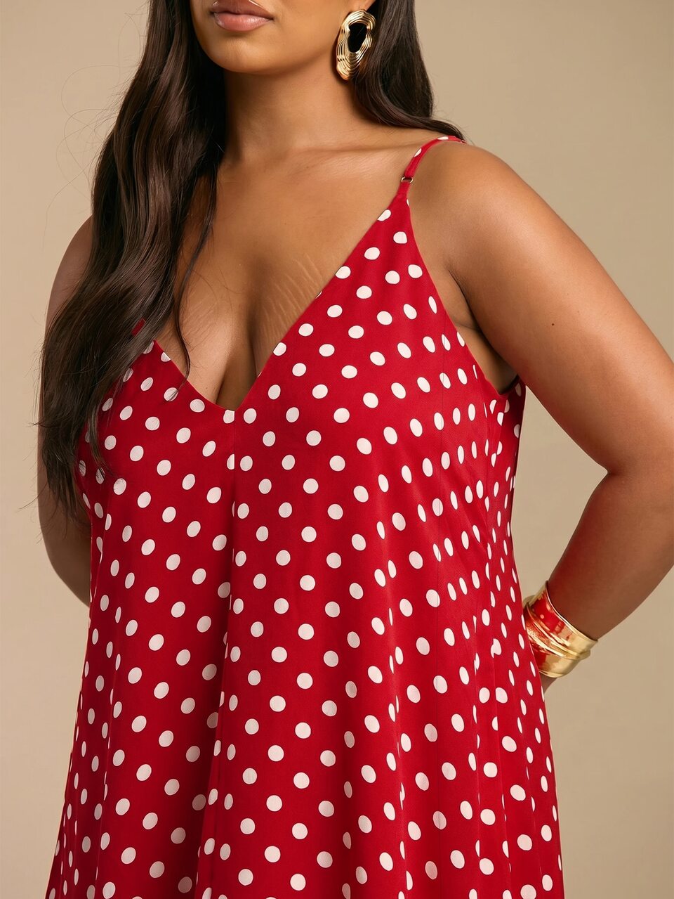 Plus Size Strappy Polka Dot Satin Maxi Dress Loose Fit Elegant Chic Cool Summer Holiday Vacation Outfit Wedding Guest Dress Races Day Dress Formal Event Occasion Birthday Party City Break Travel