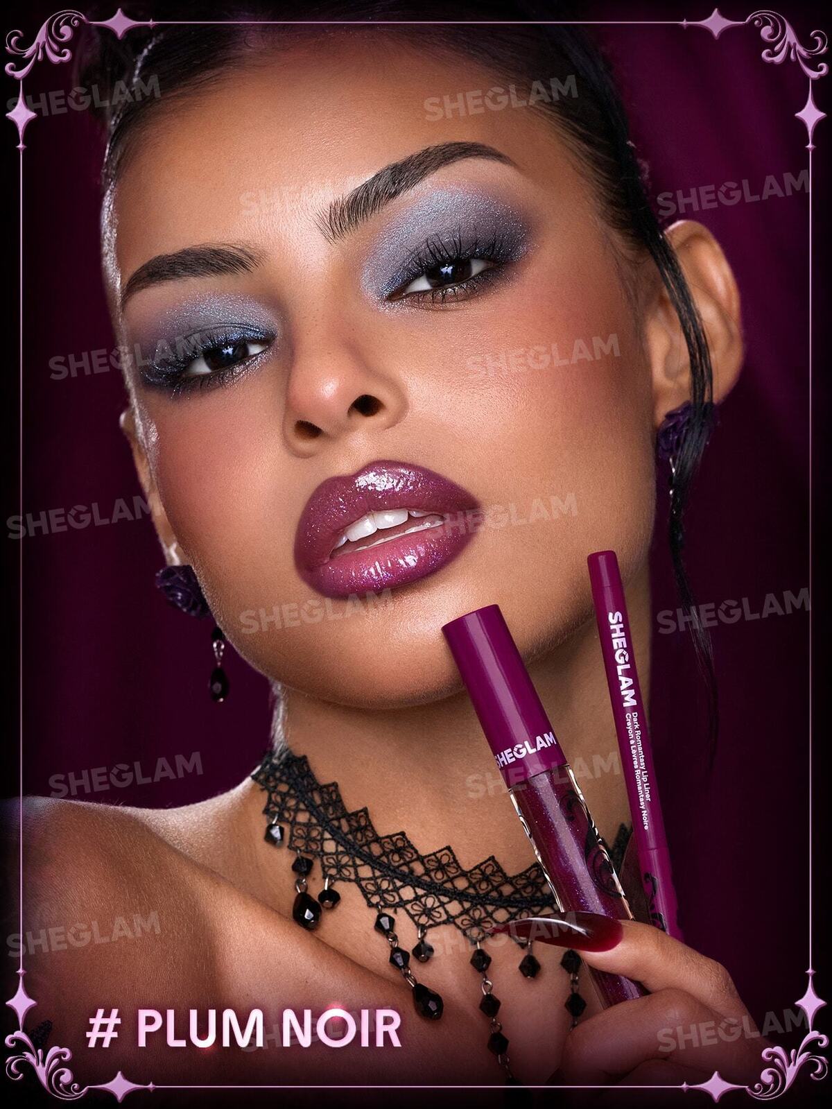 Dark Romantasy Lip Liner + Lip Gloss Kit-Plum Noir