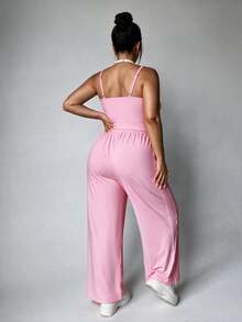 SHEIN Velisys Women Plus Size Sports Sets - Pink - View 2