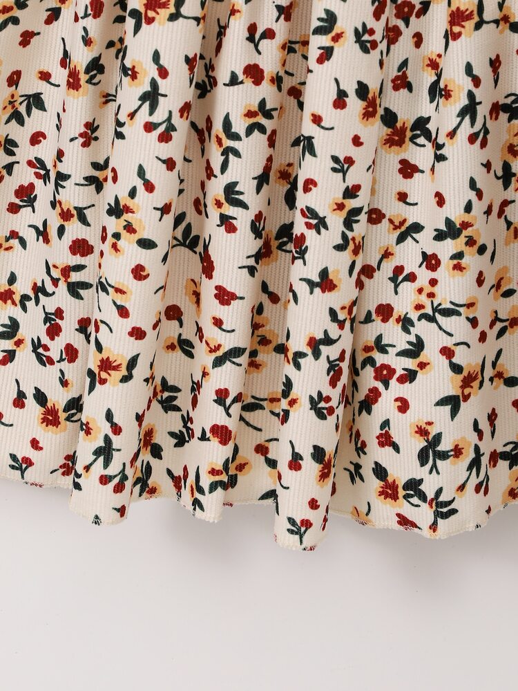 Tween Girl Beige Floral Long Sleeve Fall Dress Dresses For Girls Girls Clothes 8 To 12 Years - Apricot - View 9