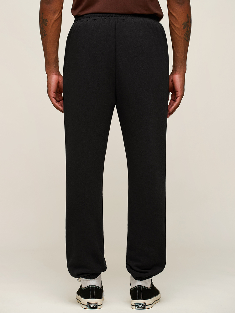OTTIMOZO Celana Sweatpants Kasual Serbaguna Pria dengan Lipatan di Bagian Bawah - Hitam - View 2