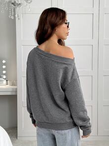 SHEIN EZwear 女士衛衣和連帽衫 - 深灰色 - 查看 2