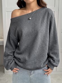 SHEIN EZwear 女士衛衣和連帽衫 - 深灰色 - 查看 5