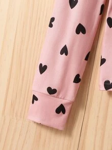 女童秋季新款可愛簡約抓絨長袖長褲家居服緊身睡衣兩件套保暖貼身 - 粉色 - 查看 8