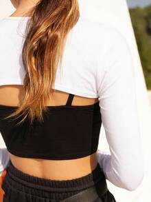 Tseoso White Solid Crop Bolero Shrug Top (Without Cami) - White - View 10