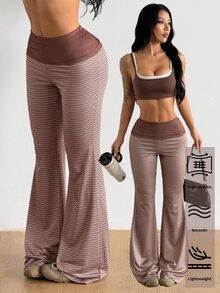 Coolane Women Black Pants Streetwear Versatile Vintage Side Drawstring Y2K Flare Long Pants - Multicolor - View 5
