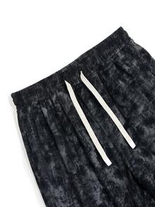 STEELVANCE Men's Tie-Dye Print Drawstring Waist Sweatpants - Black - View 5