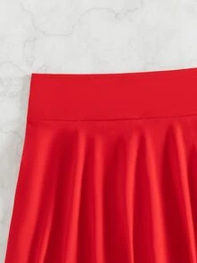 Swim Basics Women's Summer Beach Solid Color Skorts Swimwear Bottom - Red - View 5