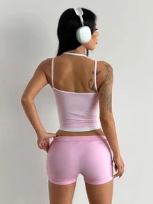 Coolane Women's Summer Fall Streetwear Going Out Stretchy Comfortable Gym Yoga Run Pink Sport Camisole - Pink - View 2