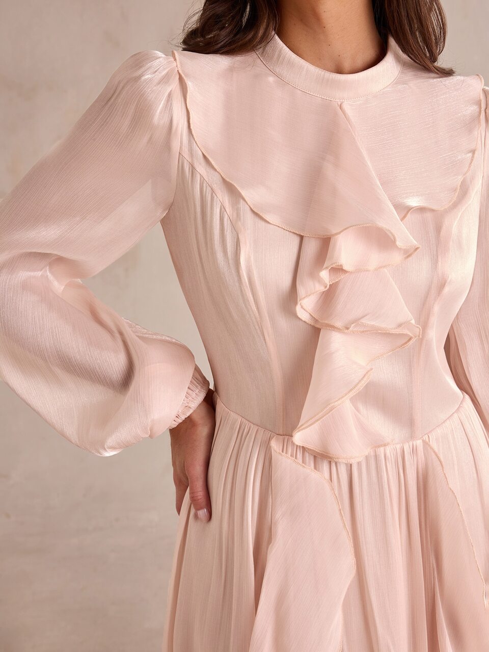 Enchnt Premium Pre-Fall Romantic Women's Elegant Pink Slimming Dress,Casual Dress,Festival Outfits,Work Outfits,New Year Looks,Modern,Evening Party