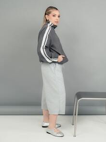 Ximena Robles Ximena Robles Summer For Women Streetwear Casual Sports Loose-Fitting Athletic Shorts, French Grey Track, For Gym , Run - Light Grey - View 6