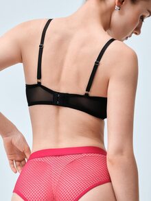 Softvol 3件組黑色、白色、紅色性感蕾絲女用內褲，舒適透氣親膚女用內衣，優雅荷葉邊飾三角內褲，純色半透明極簡丁字褲，適合約會、瑜珈、日常生活、購物及其他場合 - 彩色 - 查看 2