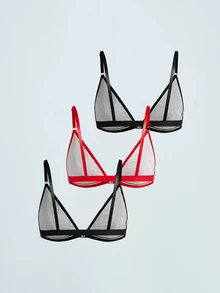 Softvol 3pcs/Set Front Closure Wireless Bras For Women - Multicolor - View 11