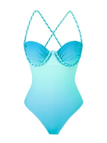 Swim SXY 女款性感熱帶緊身優雅沙灘派對度假網紗裙，優雅兩件式泳衣，適合夏季度假，薄荷藍 - 藍色 - 查看 7