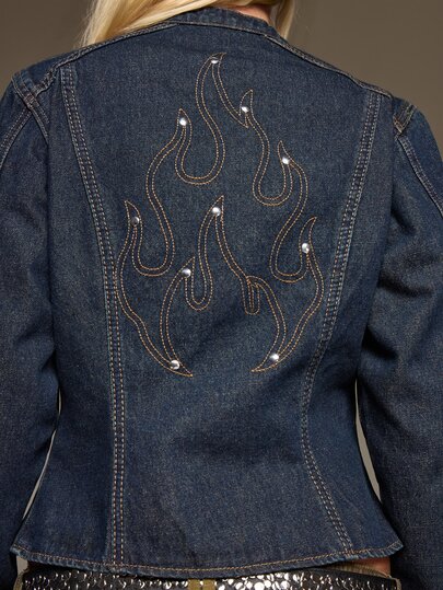 BAD SUNDAY Women's Casual Versatile Daily Denim Jacket