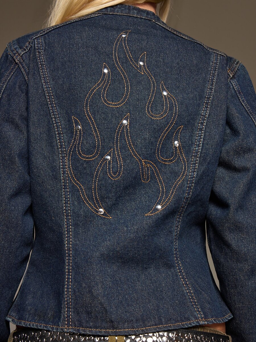 BAD SUNDAY Women's Casual Versatile Daily Denim Jacket - Dark Wash - View 1